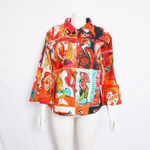 Vintage Y2K Picasso Print Jacket, size XL